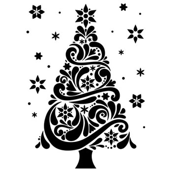Embossing Folder Geo Christmas Tree 4.25
